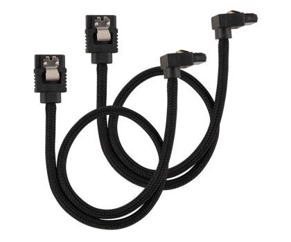 Kabel komputerowy CORSAIR Premium 30cm sleeved 2szt (kątowe) Czarne CC-8900278